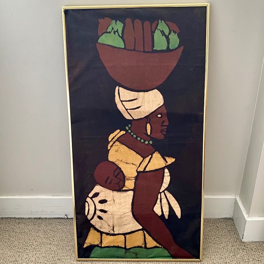 African Batik Wall Art 15" x 30"
